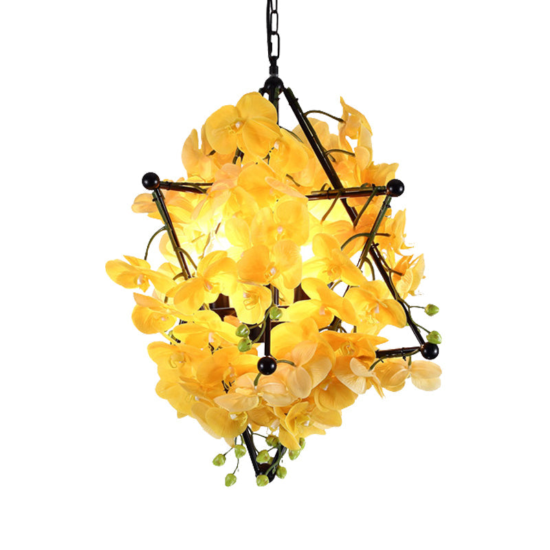 Metal Star Frame Chandelier Lamp Retro Style 4 Lights - Rebooters