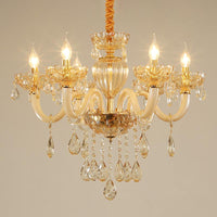 6-Light Candelabra Chandelier Lighting Contemporary Gold Finish - Rebooters