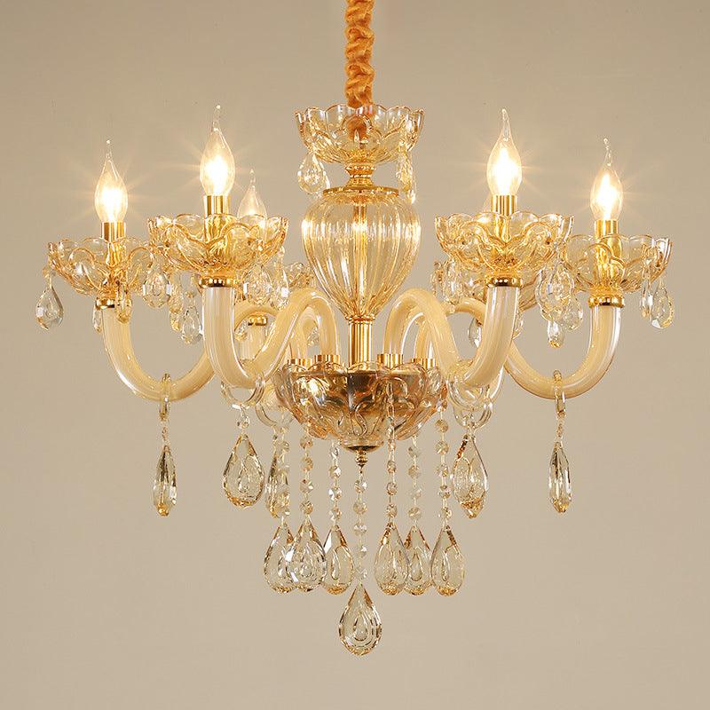 6-Light Candelabra Chandelier Lighting Contemporary Gold Finish - Rebooters