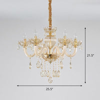 6-Light Candelabra Chandelier Lighting Contemporary Gold Finish - Rebooters