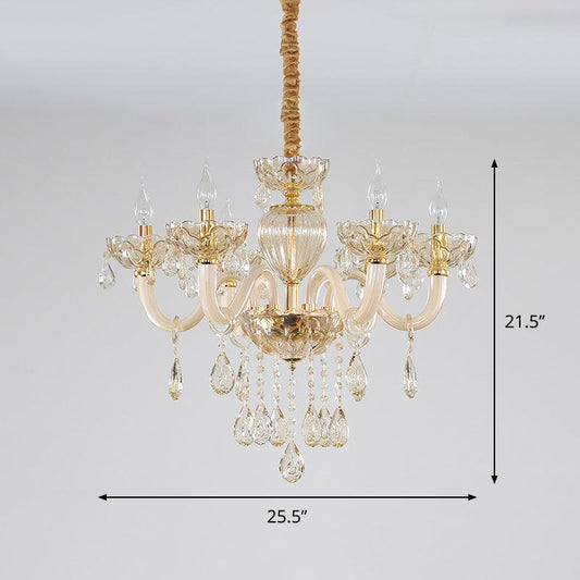 6-Light Candelabra Chandelier Lighting Contemporary Gold Finish - Rebooters