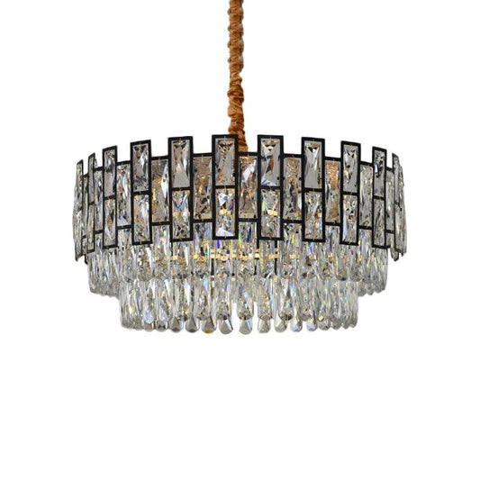 5 Lights Hanging Lighting Modernism 3-Tier Crystal Chandelier - Rebooters