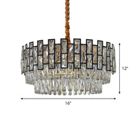 5 Lights Hanging Lighting Modernism 3-Tier Crystal Chandelier - Rebooters