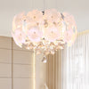 White 5/8 Lights Pendulum Light Modernism Flower Crystal Chandelier - Rebooters