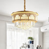 LED Hanging Chandelier Modern Style Layered Crystal Rod Pendant Lighting in Gold - Rebooters