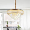 Gold Finish LED Pendant Lamp Traditional Crystal Icicle Orbs Chandelier - Rebooters