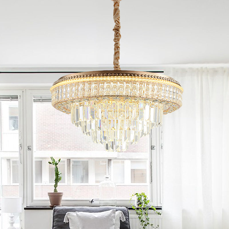 Gold Finish LED Pendant Lamp Traditional Crystal Icicle Orbs Chandelier - Rebooters