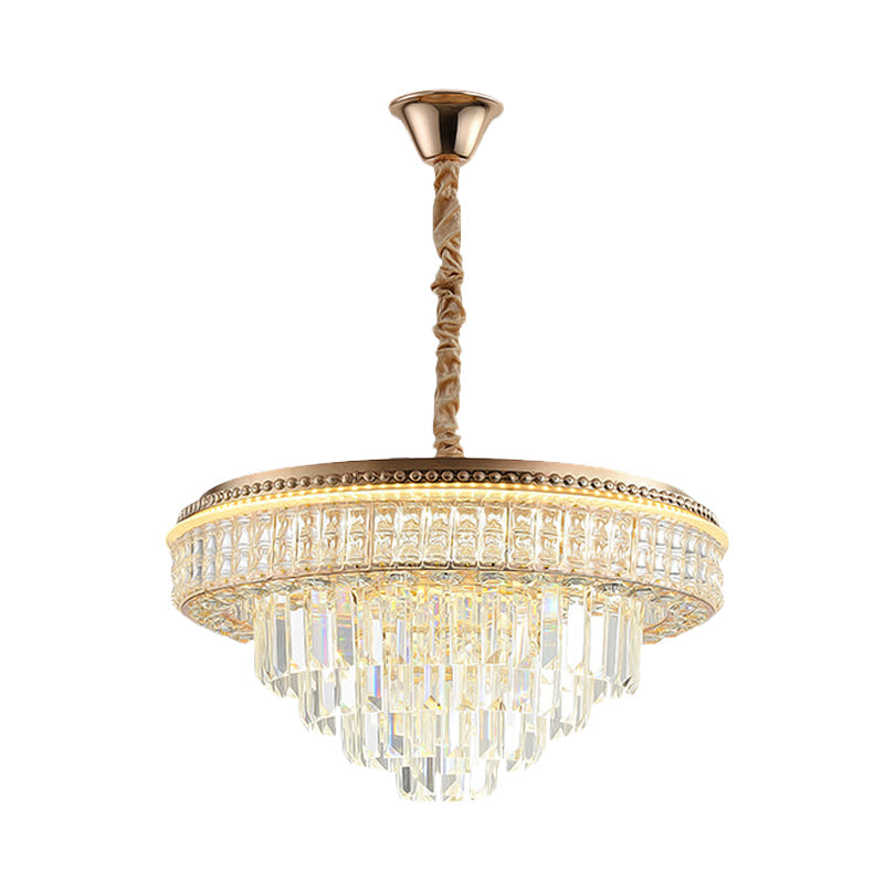 Gold Finish LED Pendant Lamp Traditional Crystal Icicle Orbs Chandelier - Rebooters