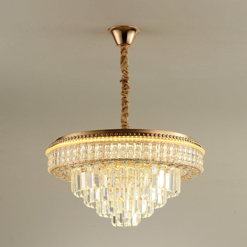 Gold Finish LED Pendant Lamp Traditional Crystal Icicle Orbs Chandelier - Rebooters