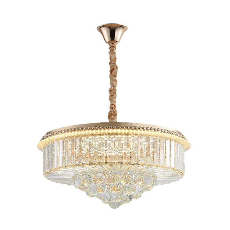 Gold Finish LED Pendant Lamp Traditional Crystal Icicle Orbs Chandelier - Rebooters