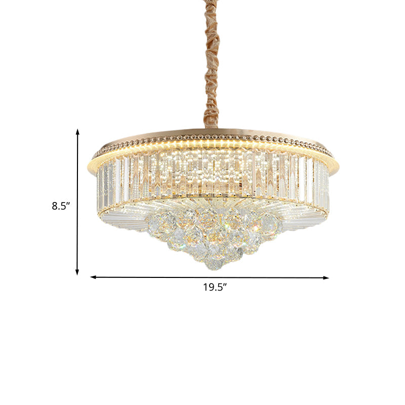 Gold Finish LED Pendant Lamp Traditional Crystal Icicle Orbs Chandelier - Rebooters