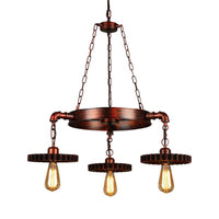 3/7 Heads Gear Pendant Lighting Open Bulb Antique Chandelier - Rebooters