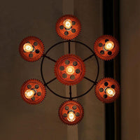 3/7 Heads Gear Pendant Lighting Open Bulb Antique Chandelier - Rebooters