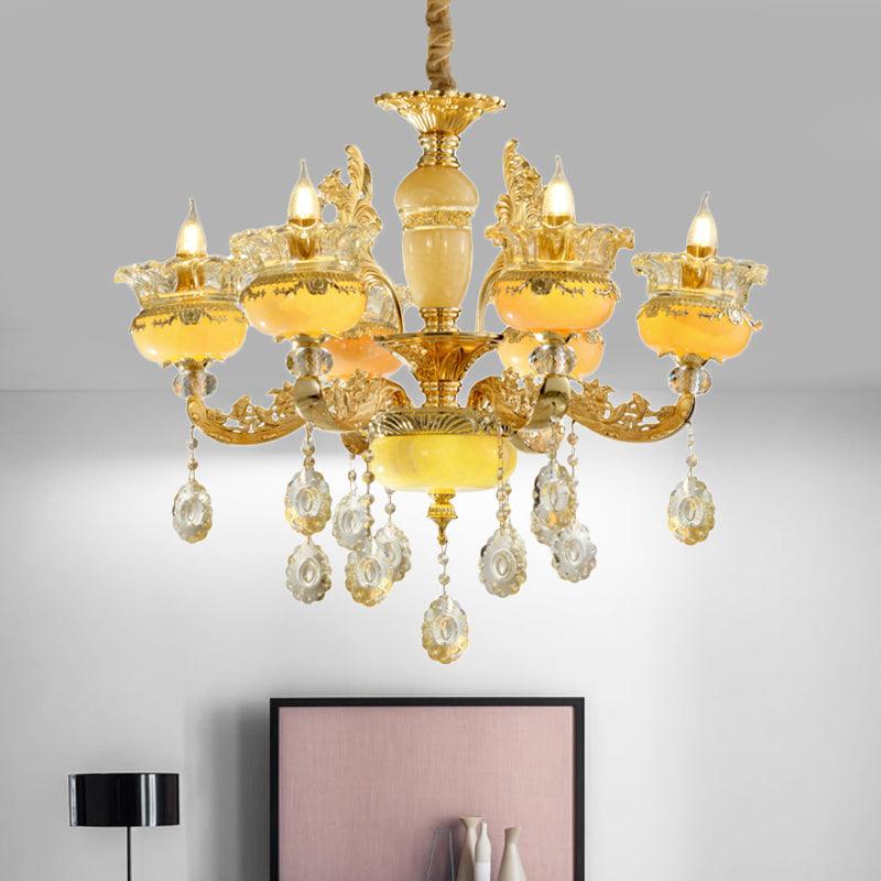 6-Light Chandelier Traditional Dining Hall Ceiling Lamp - Rebooters