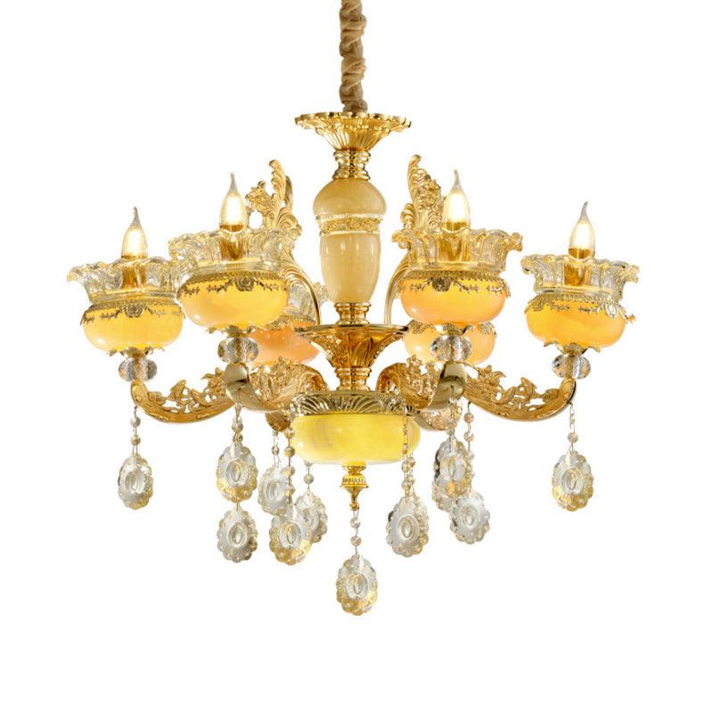 6-Light Chandelier Traditional Dining Hall Ceiling Lamp - Rebooters