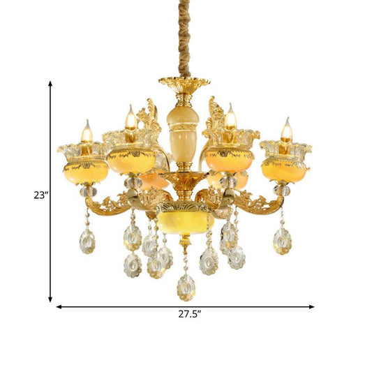 6-Light Chandelier Traditional Dining Hall Ceiling Lamp - Rebooters