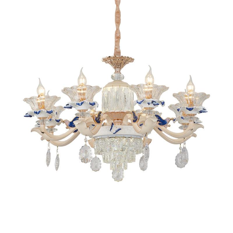 6/8 Lights Crystal Chandelier Pendant Modernism Rose Gold Lamp - Rebooters