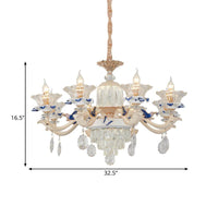 6/8 Lights Crystal Chandelier Pendant Modernism Rose Gold Lamp - Rebooters
