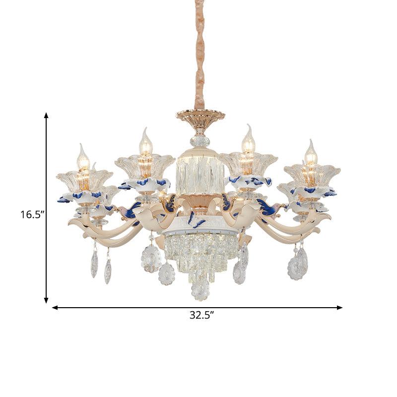 6/8 Lights Crystal Chandelier Pendant Modernism Rose Gold Lamp - Rebooters