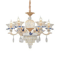 6/8 Lights Crystal Chandelier Pendant Modernism Rose Gold Lamp - Rebooters