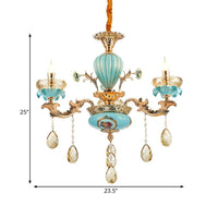 3/6 Bulbs Candelabrum Chandelier Moroccan Gold-Blue Lamp - Rebooters