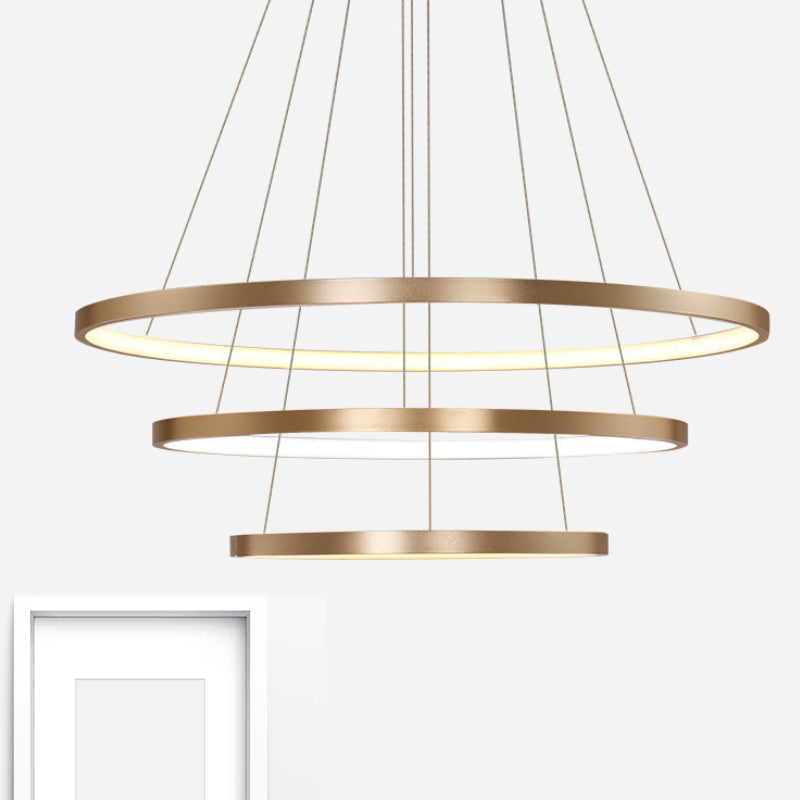 23.5"/31.5" Dia Gold Loop Chandelier Modern LED Ceiling Light - Rebooters