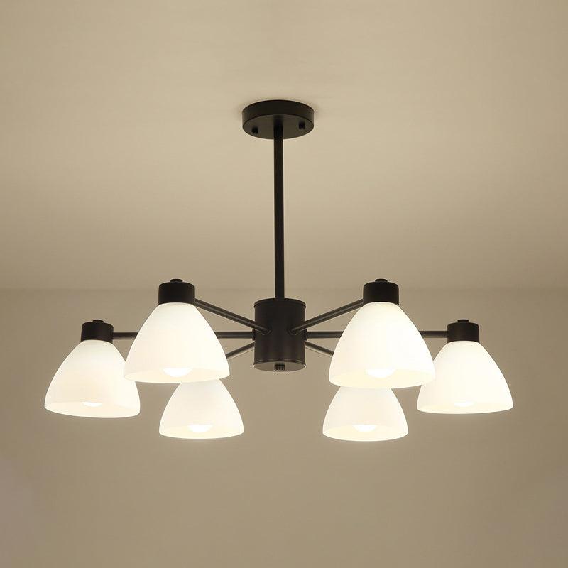 6/8/12-Head Dining Room Suspension Light Black Chandelier - Rebooters