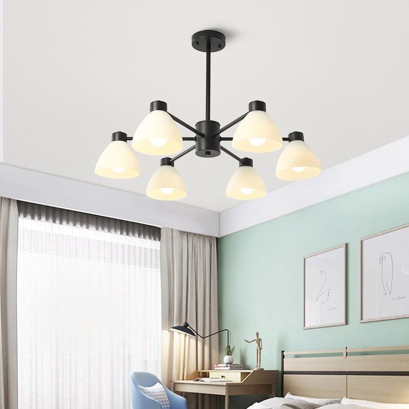 6/8/12-Head Dining Room Suspension Light Black Chandelier - Rebooters