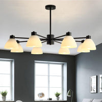 6/8/12-Head Dining Room Suspension Light Black Chandelier - Rebooters