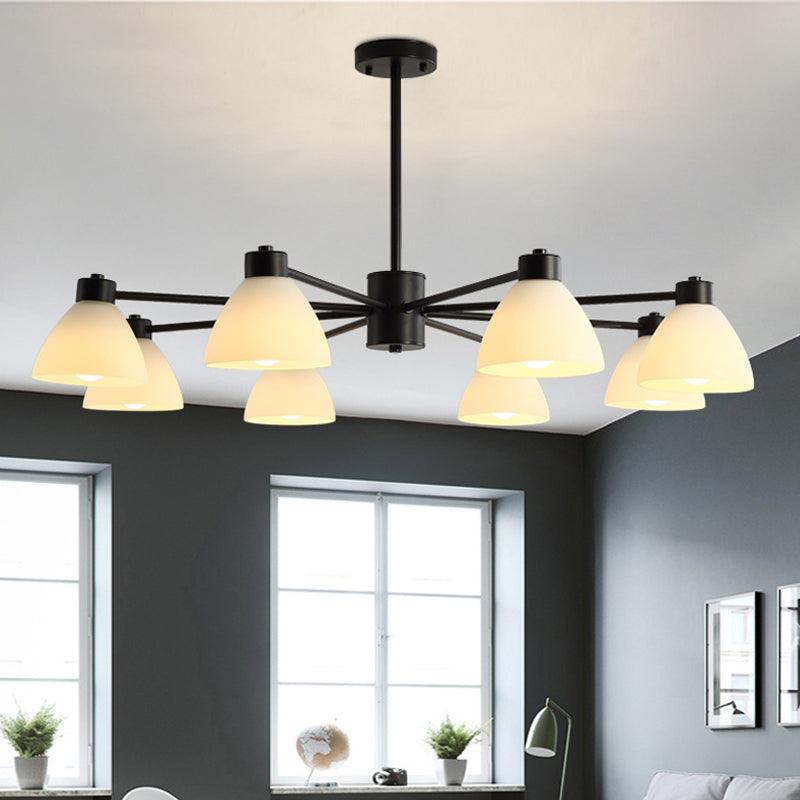 6/8/12-Head Dining Room Suspension Light Black Chandelier - Rebooters