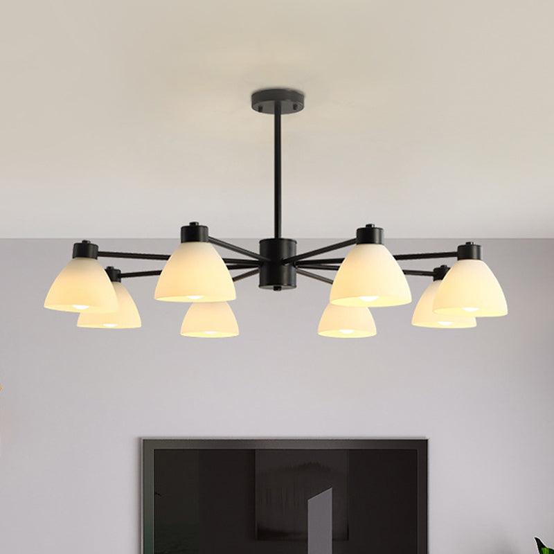 6/8/12-Head Dining Room Suspension Light Black Chandelier - Rebooters