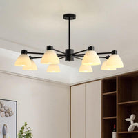 6/8/12-Head Dining Room Suspension Light Black Chandelier - Rebooters
