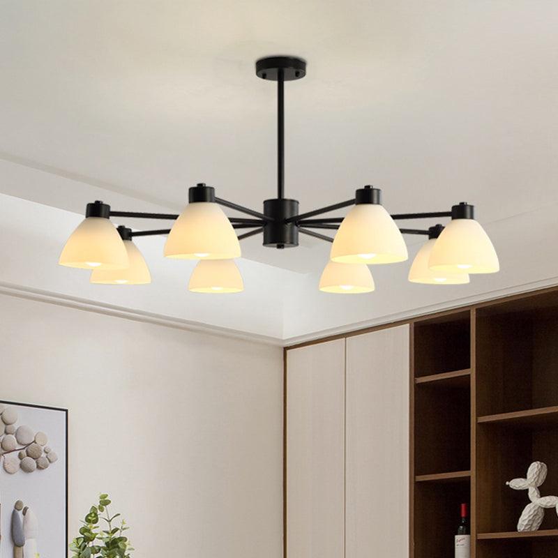 6/8/12-Head Dining Room Suspension Light Black Chandelier - Rebooters