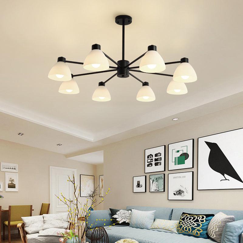 6/8/12-Head Dining Room Suspension Light Black Chandelier - Rebooters