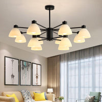 6/8/12-Head Dining Room Suspension Light Black Chandelier - Rebooters