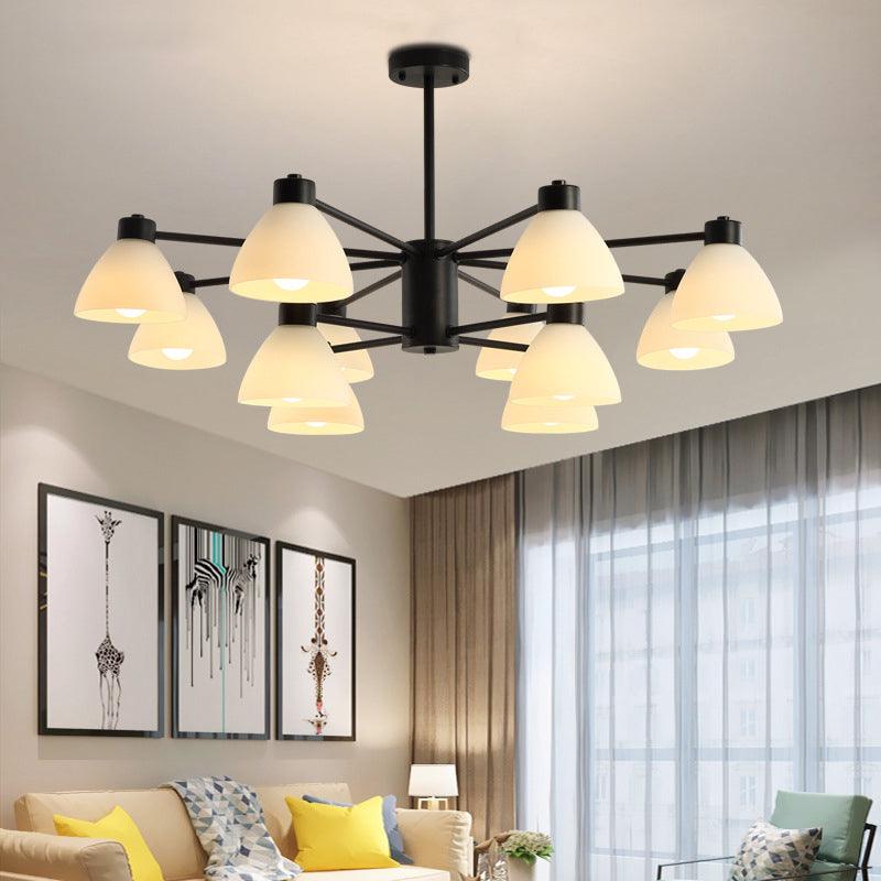 6/8/12-Head Dining Room Suspension Light Black Chandelier - Rebooters