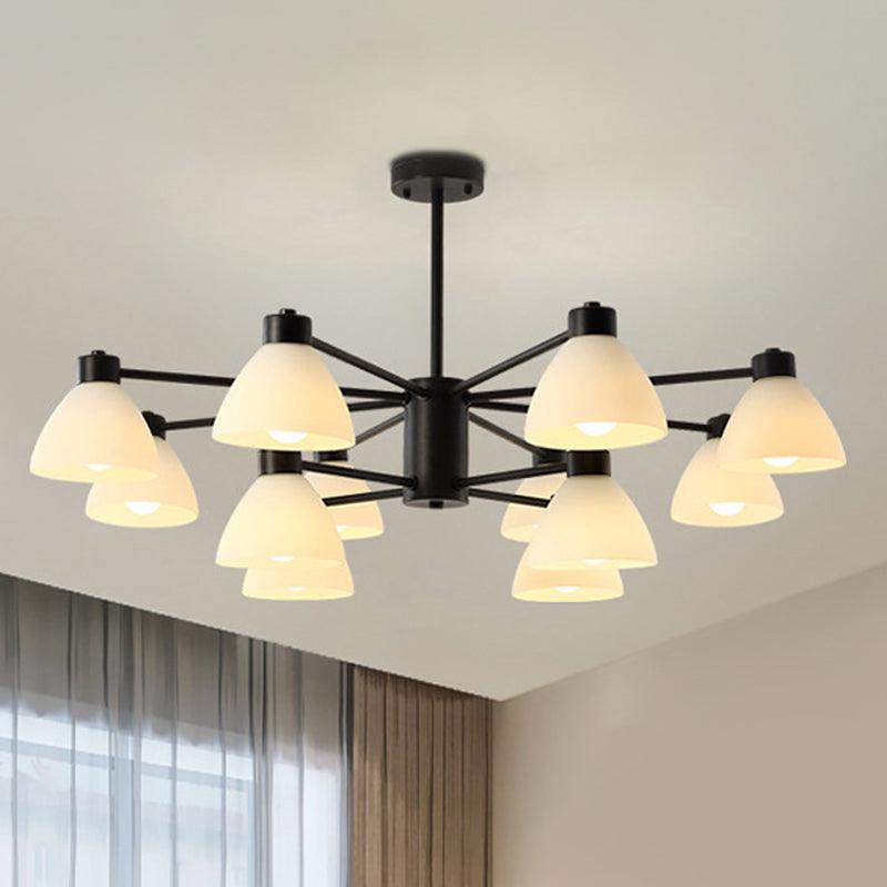 6/8/12-Head Dining Room Suspension Light Black Chandelier - Rebooters