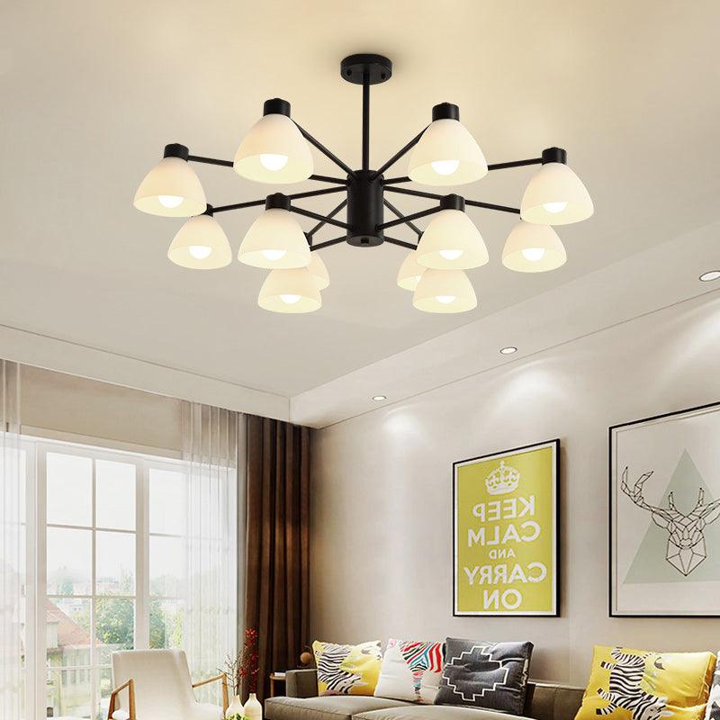 6/8/12-Head Dining Room Suspension Light Black Chandelier - Rebooters