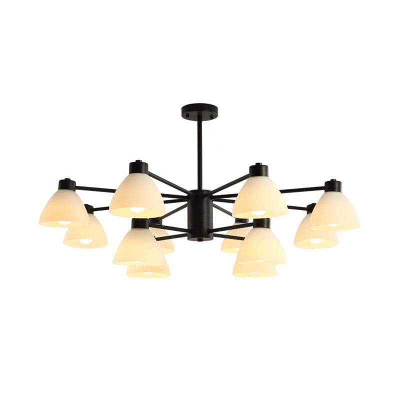 6/8/12-Head Dining Room Suspension Light Black Chandelier - Rebooters