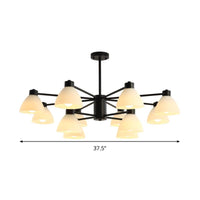 6/8/12-Head Dining Room Suspension Light Black Chandelier - Rebooters