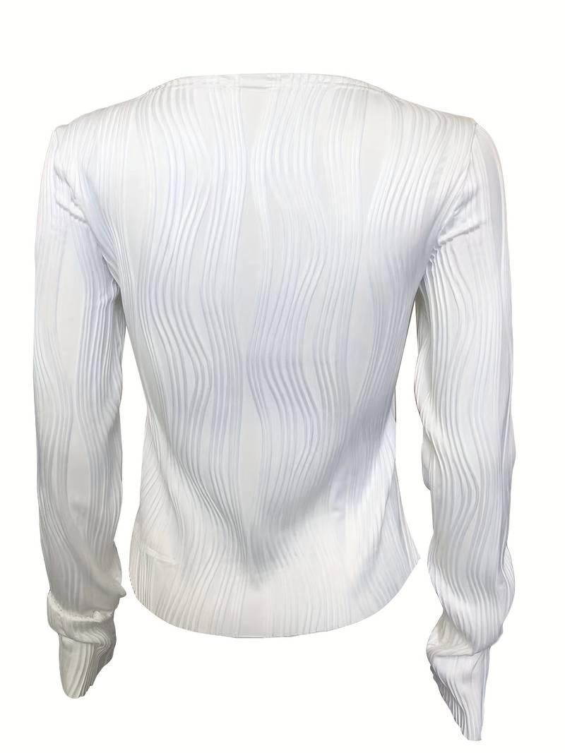 Long Sleeve Crop Top Blouse for Women - Stylish Casual Wear Rebooters Womens Shirts