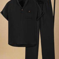 Comfortable Solid Color Casual Men Set for Summer Rebooters - mens 2 piece set