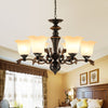 6 Bulbs Hanging Chandelier Vintage Floral Frosted Glass Light - Rebooters