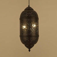 3-Light Hanging Light Kit Arab Etched Metal Chandelier Black - Rebooters