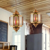 4 Lights Ceiling Chandelier Classic Porch Hanging Lamp in Brass - Rebooters