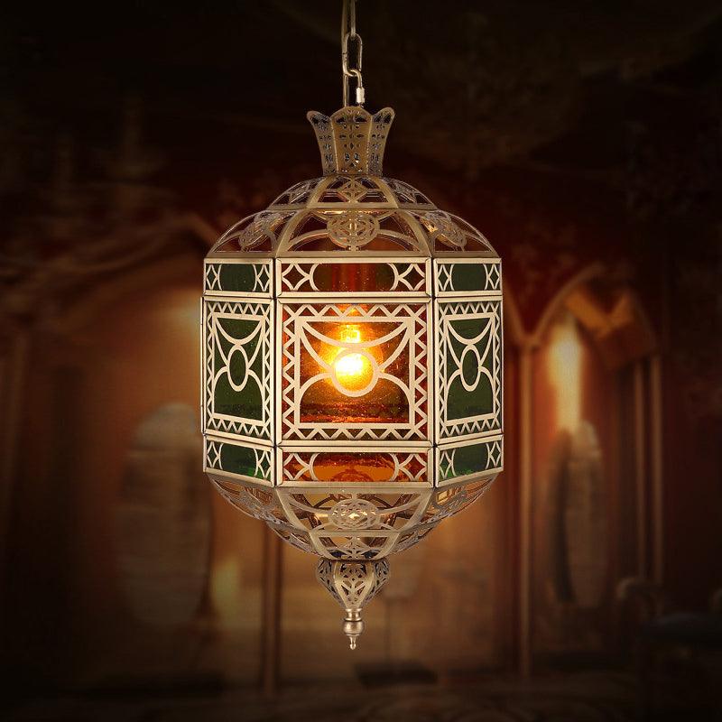 2-Bulb Ceiling Pendant Decorative Lantern Metallic Chandelier - Rebooters