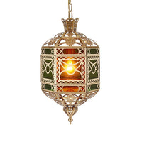 2-Bulb Ceiling Pendant Decorative Lantern Metallic Chandelier - Rebooters