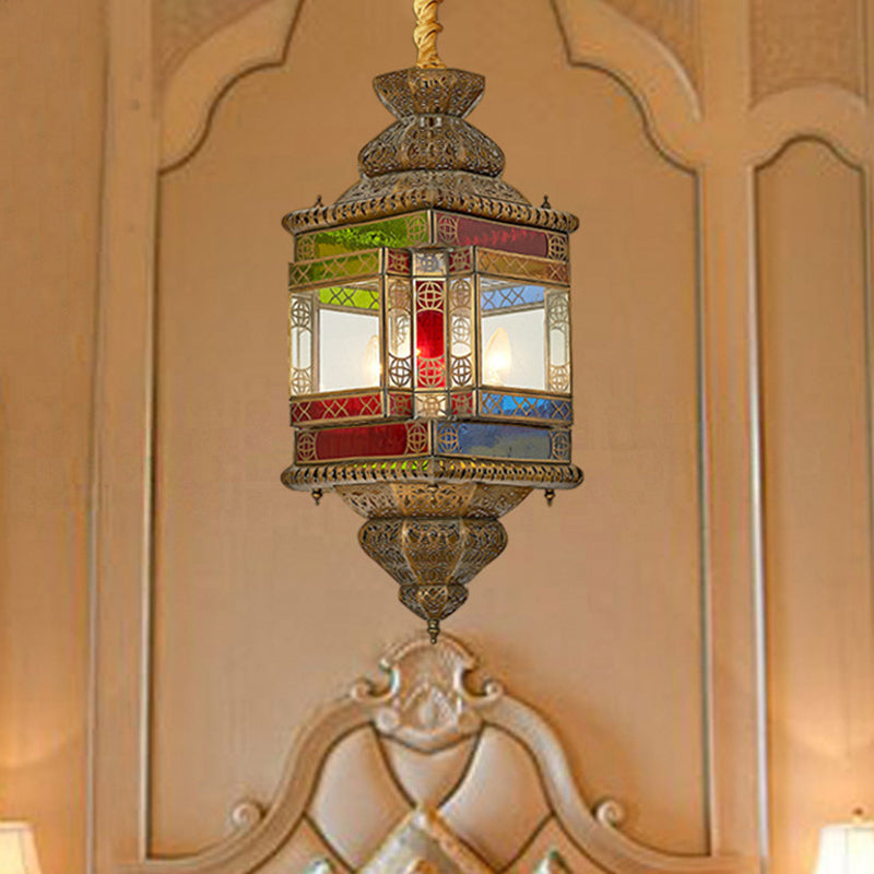 Cut Glass Lantern Drop Pendant Country Style Chandelier Lamp - Rebooters