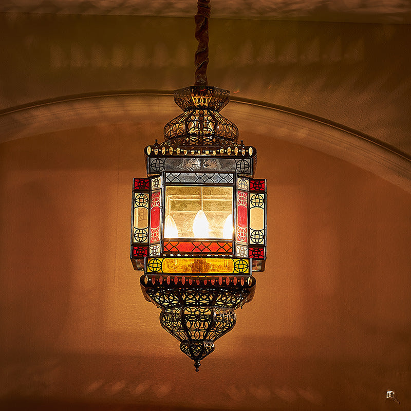 Cut Glass Lantern Drop Pendant Country Style Chandelier Lamp - Rebooters
