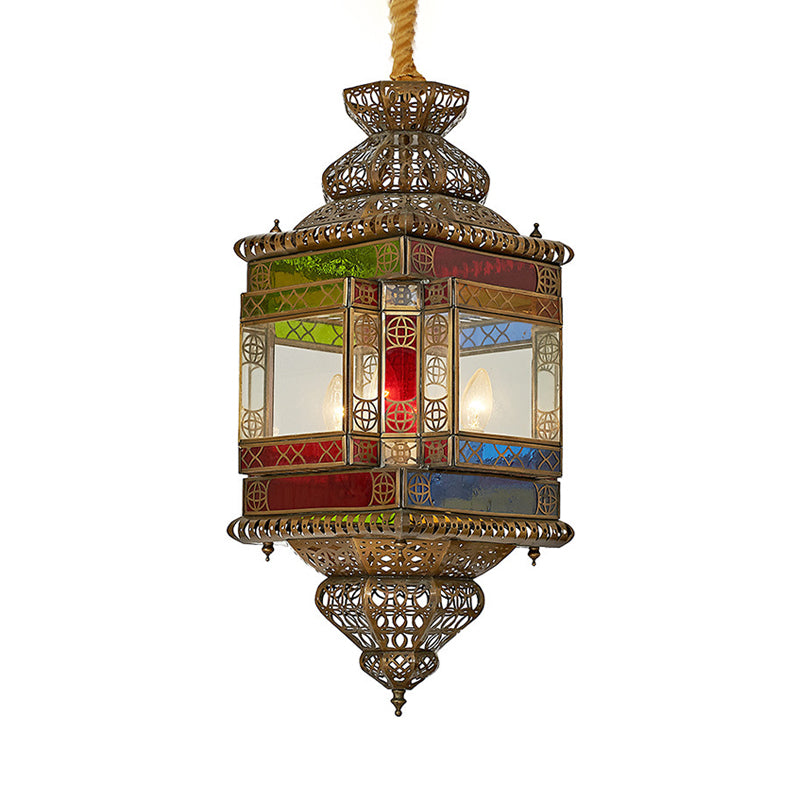 Cut Glass Lantern Drop Pendant Country Style Chandelier Lamp - Rebooters